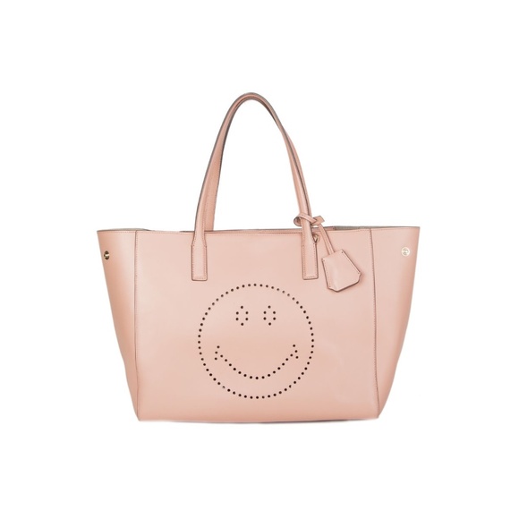 Anya Hindmarch Pink Smiley Tote with Pizza accessory - Picture 3 of 7
